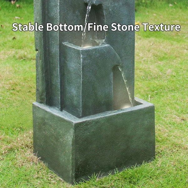 Millwood Pines Resin Water Fountain with Light Wayfair